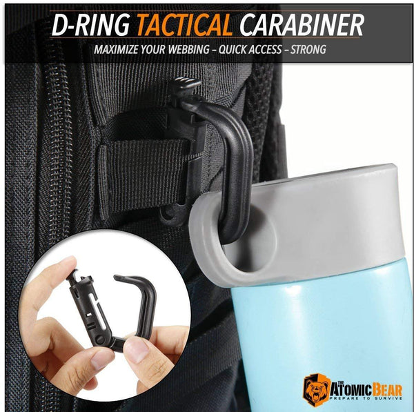 18 Pcs Tactical Gear Clip Molle Attachments D-Ring Carabiner Clip